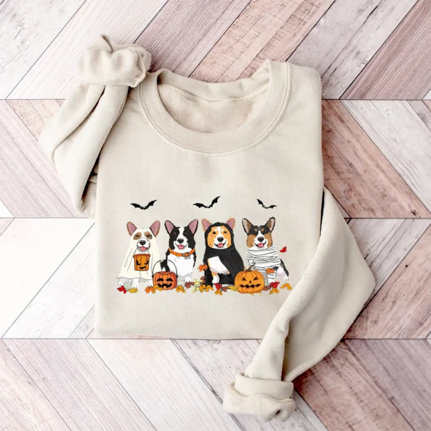 Halloween Corgi Ghost Dogs Sweatshirt (view 4)