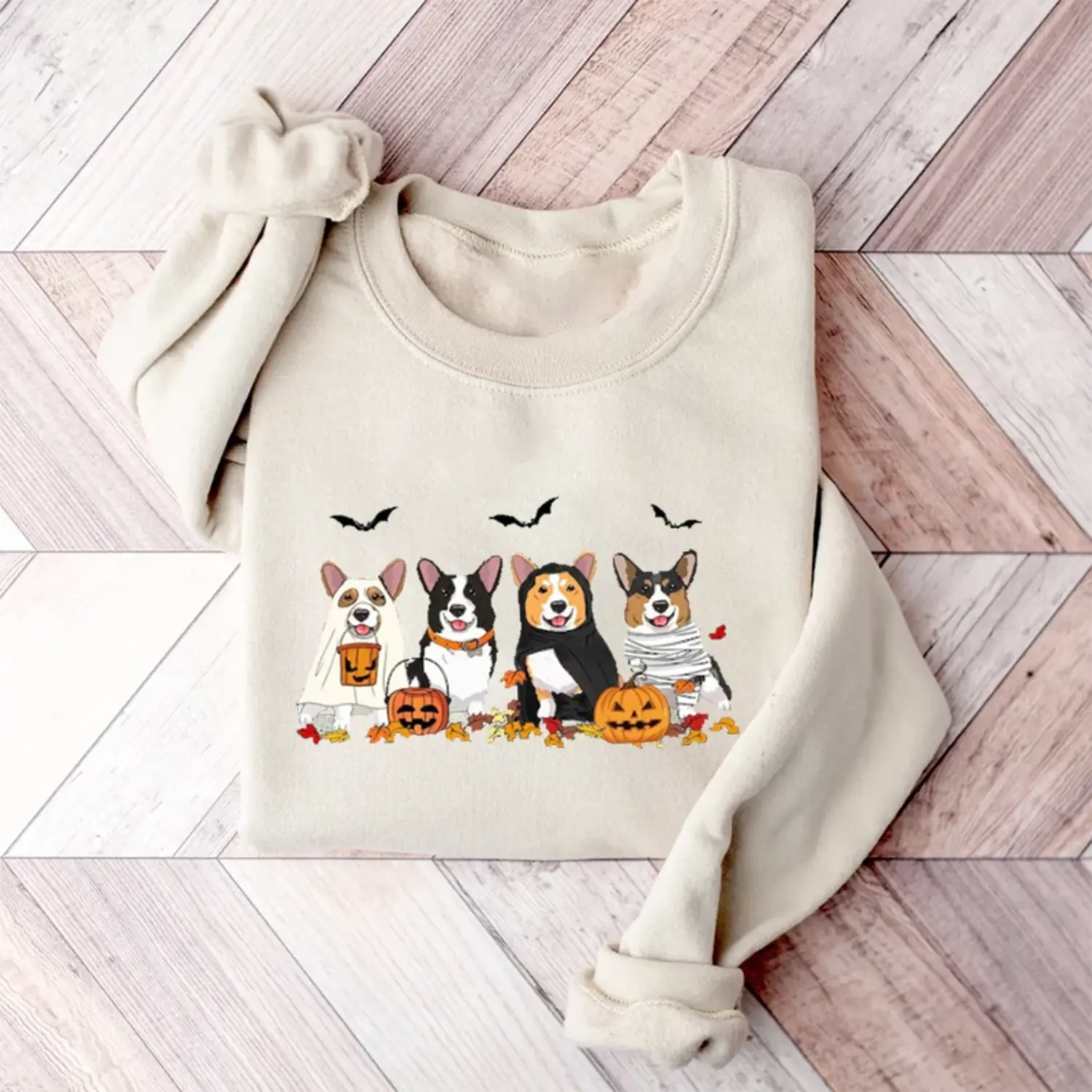Halloween Corgi Ghost Dogs Sweatshirt (view 4)