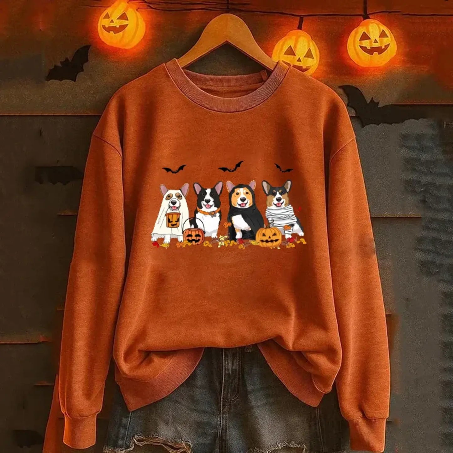Halloween Corgi Ghost Dogs Sweatshirt (view 5)
