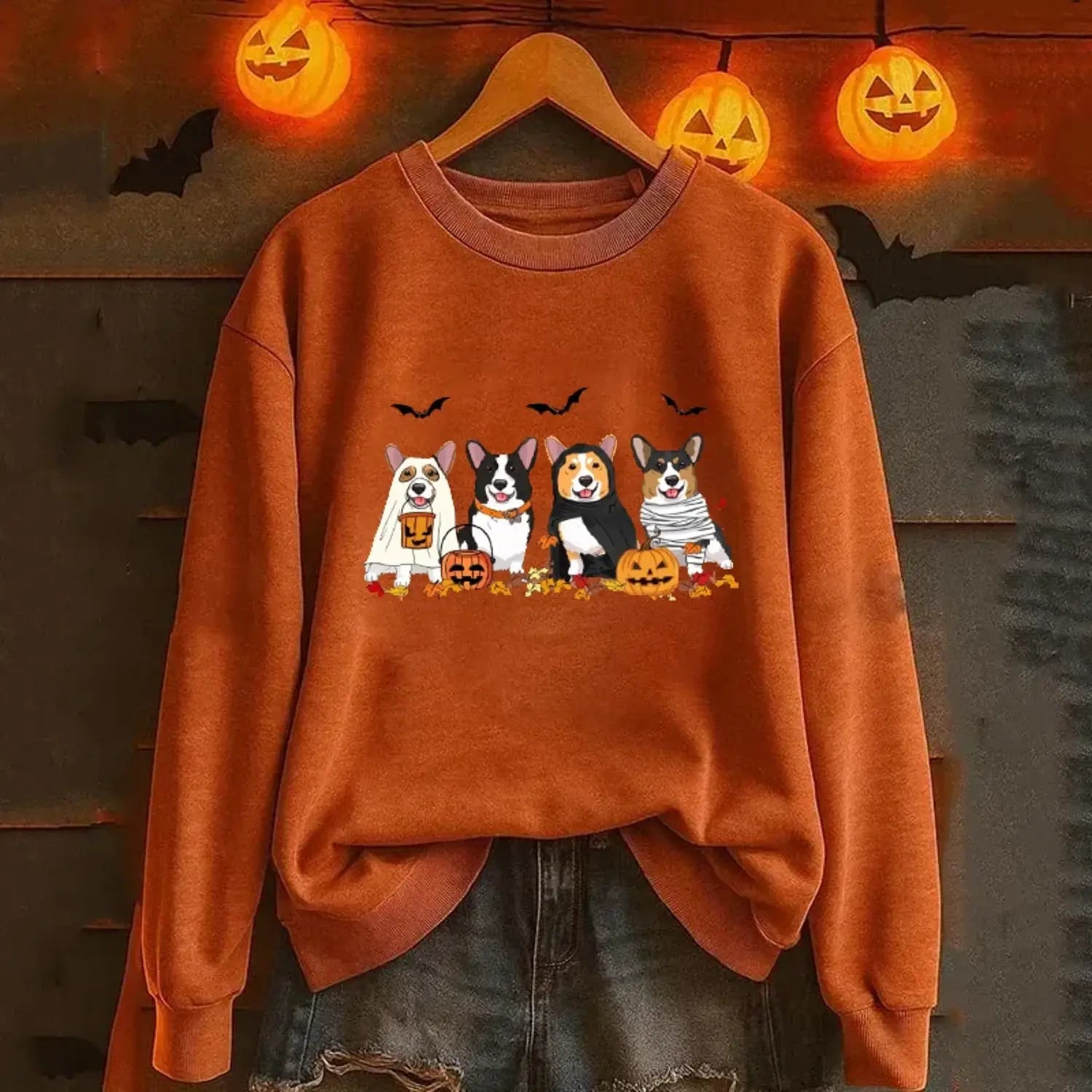 Halloween Corgi Ghost Dogs Sweatshirt (view 5)