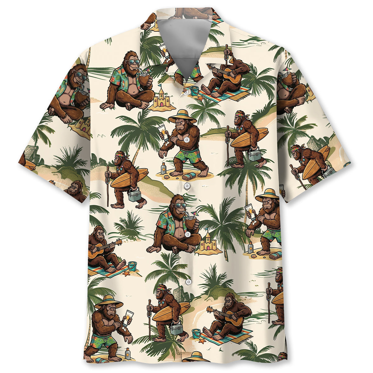 Funny Sasquatch Summer Vacation Hawaiian Shirt