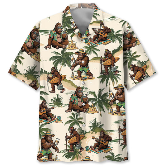 Funny Sasquatch Summer Vacation Hawaiian Shirt
